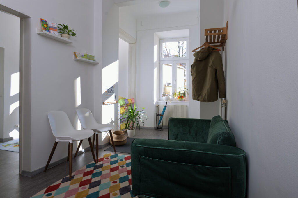 Wartebereich der Logopädie Praxis Schnatterbande